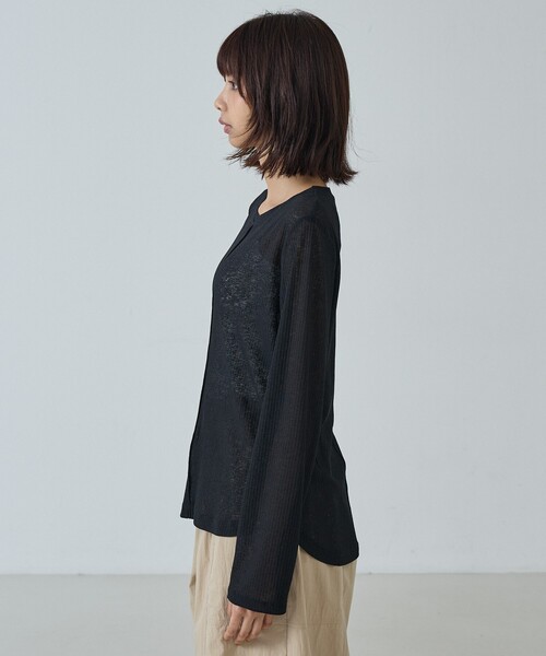 abahouse mavie(アバハウスマヴィ)の「【ヘルシーな透け感】シアーフライスロンT(Tシャツ/カットソー・レディース・モカ/アイボリー/サックスブルー/ブラック/オフホワイト・フリー)」の22枚目の写真