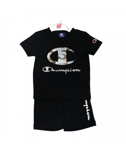 Champion(チャンピオン)の「Champion チャンピオン 半袖セットアップ(ロンパース・キッズ・ブラック/オフホワイト・80cm/90cm)」の6枚目の写真