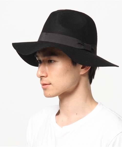 RAGEBLUE（レイジブルー）の「【羊毛フェルト使用】フェルトツバヒロハット/706981（ハット・メンズ・キャメル/ブラック・FREE）」の9枚目の写真