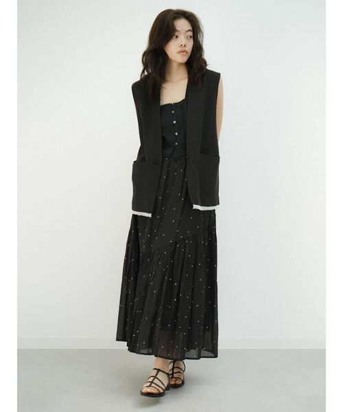 FIKA.（フィーカ）の「Square dot gather skirt（スカート・レディース・ブラック/オフホワイト・MEDIUM）」の12枚目の写真