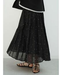 Square dot gather skirt