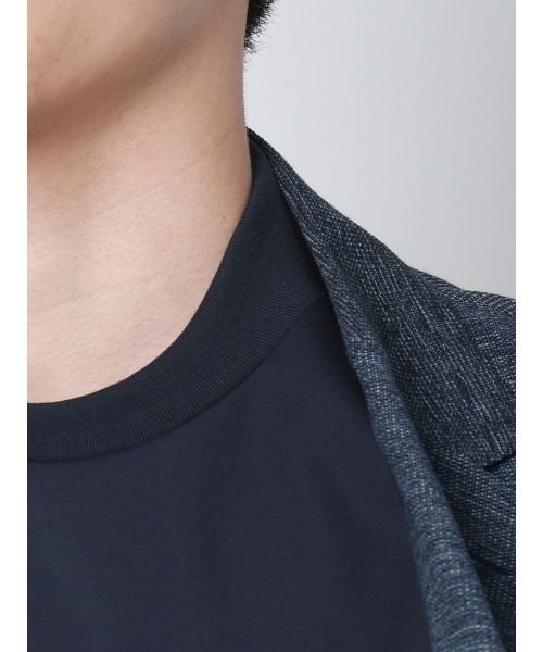 SUIT SQUARE(スーツスクエア)の「冷たいオフィT/Tシャツ/半袖/ウォッシャブル/接触冷感/UVカット/アイス鹿の子/無地(Tシャツ/カットソー・メンズ・グレー/ホワイト/ネイビー/ブルー・M/S/3L/LL/L)」の21枚目の写真