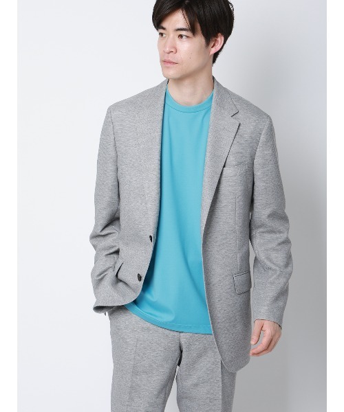 SUIT SQUARE(スーツスクエア)の「冷たいオフィT/Tシャツ/半袖/ウォッシャブル/接触冷感/UVカット/アイス鹿の子/無地(Tシャツ/カットソー・メンズ・グレー/ホワイト/ネイビー/ブルー・M/S/3L/LL/L)」の5枚目の写真