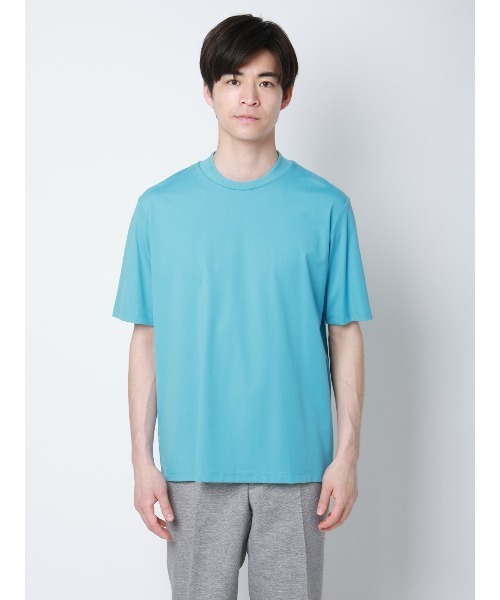 SUIT SQUARE(スーツスクエア)の「冷たいオフィT/Tシャツ/半袖/ウォッシャブル/接触冷感/UVカット/アイス鹿の子/無地(Tシャツ/カットソー・メンズ・グレー/ホワイト/ネイビー/ブルー・M/S/3L/LL/L)」の15枚目の写真