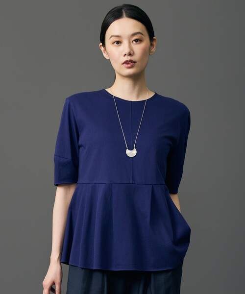 自由区（ジユウク）の「ペプラム Tシャツ（Tシャツ/カットソー・レディース・グレー系/ベージュ系/ブラック系/カーキ系/ブルー系/サックスブルー系・44/46）」の6枚目の写真