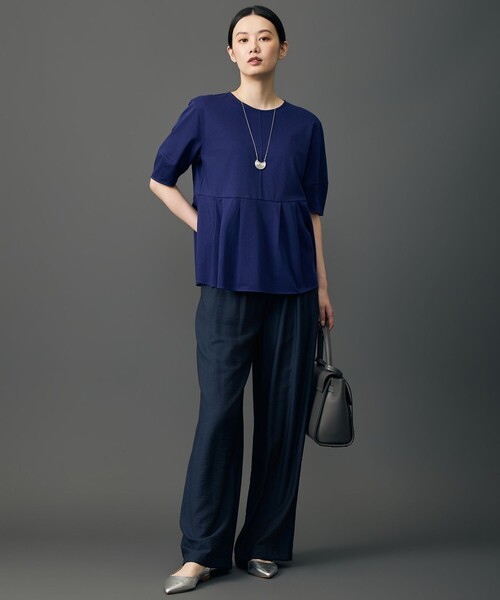 自由区（ジユウク）の「ペプラム Tシャツ（Tシャツ/カットソー・レディース・グレー系/ベージュ系/ブラック系/カーキ系/ブルー系/サックスブルー系・44/46）」の16枚目の写真