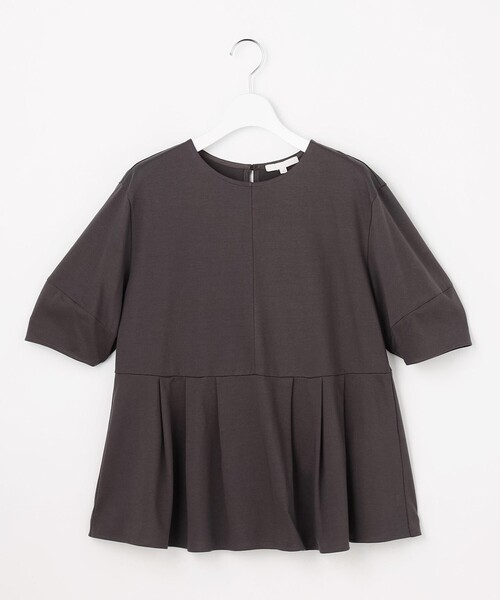 自由区（ジユウク）の「ペプラム Tシャツ（Tシャツ/カットソー・レディース・グレー系/ベージュ系/ブラック系/カーキ系/ブルー系/サックスブルー系・44/46）」の19枚目の写真