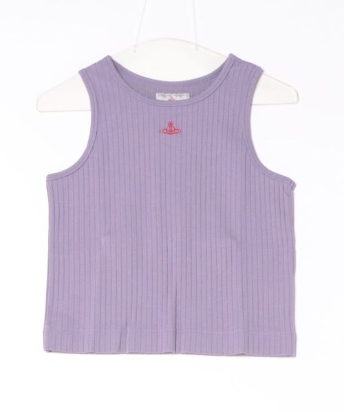 Vivienne Westwood(ヴィヴィアンウエストウッド)の「30-MVS引き揃え針抜きフライスキャミソール(Tシャツ/カットソー・レディース・ホワイト/ブラック/パープル・FREE)」の3枚目の写真