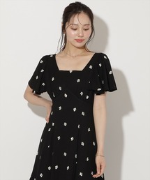 WILLSELECTION | 小花刺繍フレアスリーブワンピース(ワンピース)
