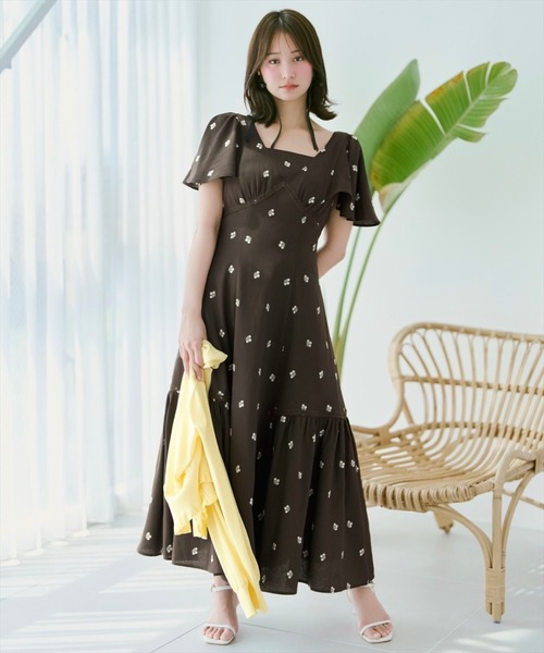 WILLSELECTION(ウィルセレクション)の「小花刺繍フレアスリーブワンピース(ワンピース・レディース・ダークブラウン/グリーン/ブラック/アイボリー・FREE)」の16枚目の写真