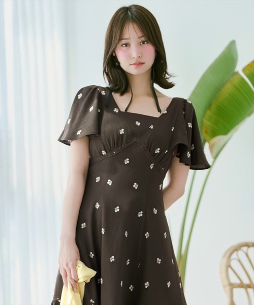 WILLSELECTION(ウィルセレクション)の「小花刺繍フレアスリーブワンピース(ワンピース・レディース・ダークブラウン/グリーン/ブラック/アイボリー・FREE)」の17枚目の写真