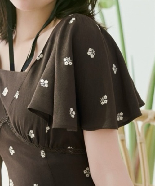 WILLSELECTION(ウィルセレクション)の「小花刺繍フレアスリーブワンピース(ワンピース・レディース・ダークブラウン/グリーン/ブラック/アイボリー・FREE)」の19枚目の写真