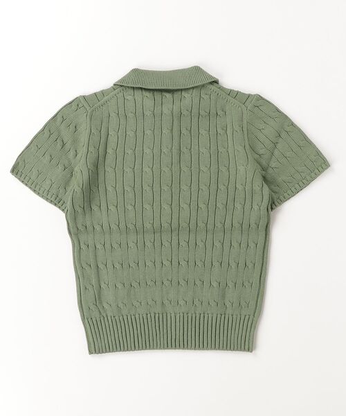 POLO RALPH LAUREN CHILDRENSWEAR(ポロ ラルフ ローレン チルドレンズウェア)の「ケーブルニット コットン ポロカラー セーター(ニット/セーター・キッズ・グリーン系2・S/L/XL)」の4枚目の写真
