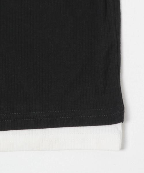 ITEMS URBANRESEARCH(アイテムズ アーバンリサーチ)の「リブレイヤード風Tシャツ(Tシャツ/カットソー・レディース・ブラック/モカ・FREE)」の6枚目の写真