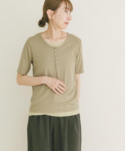 ITEMS URBANRESEARCH(アイテムズ アーバンリサーチ)の「リブレイヤード風Tシャツ(Tシャツ/カットソー・レディース・ブラック/モカ・FREE)」の16枚目の写真