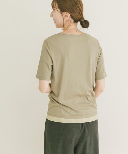 ITEMS URBANRESEARCH(アイテムズ アーバンリサーチ)の「リブレイヤード風Tシャツ(Tシャツ/カットソー・レディース・ブラック/モカ・FREE)」の17枚目の写真