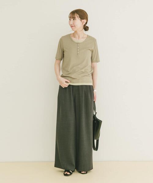 ITEMS URBANRESEARCH(アイテムズ アーバンリサーチ)の「リブレイヤード風Tシャツ(Tシャツ/カットソー・レディース・ブラック/モカ・FREE)」の20枚目の写真