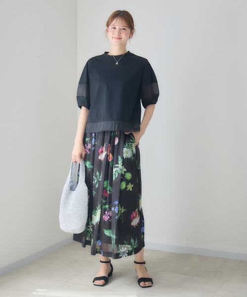 KATHARINE ROSS(キャサリンロス)の「オーガンジー切替パフプルオーバー(Tシャツ/カットソー・レディース・オフホワイト/ブラック・MEDIUM)」の20枚目の写真