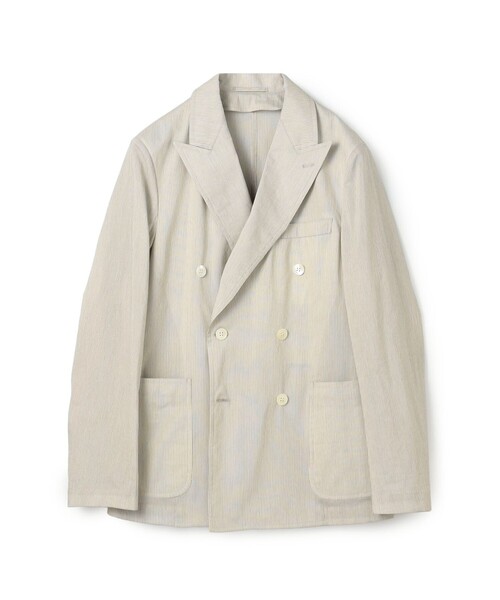 TOMORROWLAND (トゥモローランド)の「コットンシルクシアサッカー ダブルブレステッド6Bジャケット GIANNETTI PIERO(テーラードジャケット・メンズ・ベージュ系その他/ブルー系その他・44/46/48/50)」の2枚目の写真