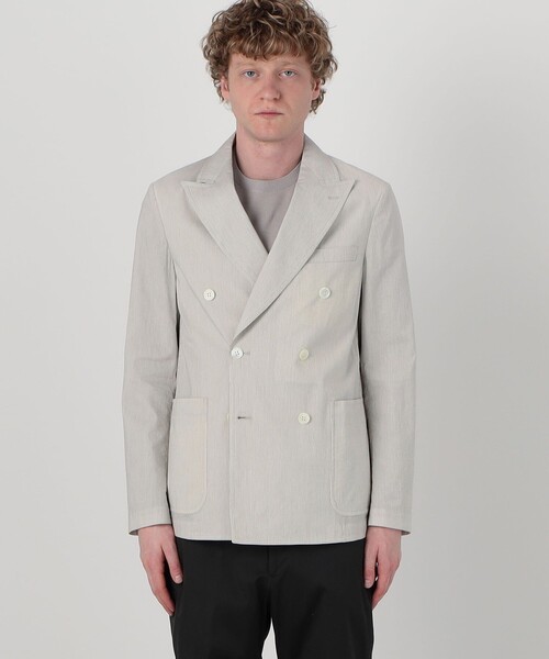 TOMORROWLAND (トゥモローランド)の「コットンシルクシアサッカー ダブルブレステッド6Bジャケット GIANNETTI PIERO(テーラードジャケット・メンズ・ベージュ系その他/ブルー系その他・44/46/48/50)」の5枚目の写真