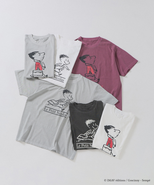 EDIFICE（エディフィス）の「Le Petit Nicolas (プチ・ニコラ) 別注 FADE Tシャツ（Tシャツ/カットソー・メンズ・ブラック/チャコールグレー/グレー/ホワイト/ホワイト系その他/パープル・MEDIUM/LARGE）」の7枚目の写真