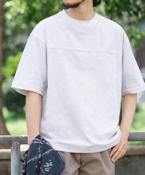 ITEMS URBANRESEARCH(アイテムズ アーバンリサーチ)の「ライトウェイト ムラ染めTシャツ(Tシャツ/カットソー・メンズ・グレー/カーキ/ブラック・LARGE/MEDIUM)」の3枚目の写真