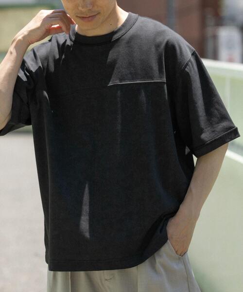 ITEMS URBANRESEARCH(アイテムズ アーバンリサーチ)の「ライトウェイト ムラ染めTシャツ(Tシャツ/カットソー・メンズ・グレー/カーキ/ブラック・LARGE/MEDIUM)」の2枚目の写真