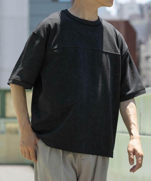 ITEMS URBANRESEARCH(アイテムズ アーバンリサーチ)の「ライトウェイト ムラ染めTシャツ(Tシャツ/カットソー・メンズ・グレー/カーキ/ブラック・LARGE/MEDIUM)」の5枚目の写真