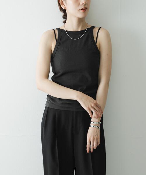 URBAN RESEARCH(アーバンリサーチ)の「onit AMERICAN SLEEVE CAMISOLE(キャミソール・レディース・ホワイト/チャコールグレー/ブルー・2)」の1枚目の写真