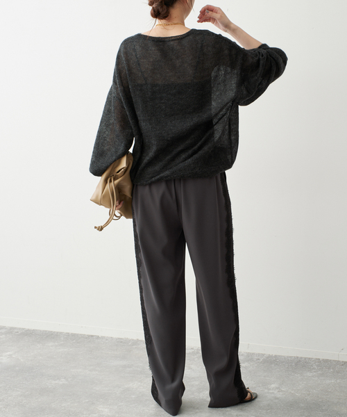 Spick & Span(スピックアンドスパン)の「ジョーゼットレースイージーパンツ(その他パンツ・レディース・チャコールグレー/ライトグレー・38/36)」の11枚目の写真