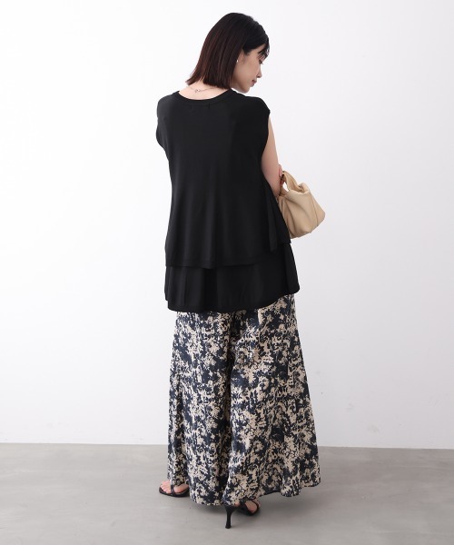 Bou Jeloud(ブージュルード)の「【接触冷感】ペプラムノースリーブニット(Tシャツ/カットソー・レディース・ブラック/ブラウン/オレンジ・FREE)」の9枚目の写真
