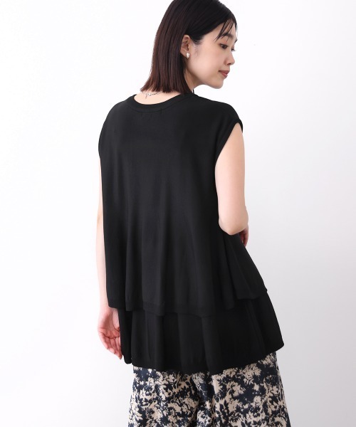 Bou Jeloud(ブージュルード)の「【接触冷感】ペプラムノースリーブニット(Tシャツ/カットソー・レディース・ブラック/ブラウン/オレンジ・FREE)」の11枚目の写真
