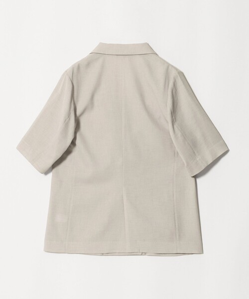 A DAY IN THE LIFE UNITED ARROWS（アデイインザライフユナイテッドアローズ）の「シアーツイル ダブル ショートスリーブジャケット ‐マシンウォッシャブル‐＜A DAY IN THE LIFE＞（テーラードジャケット・レディース・ナチュラル/ネイビー・FREE）」の9枚目の写真
