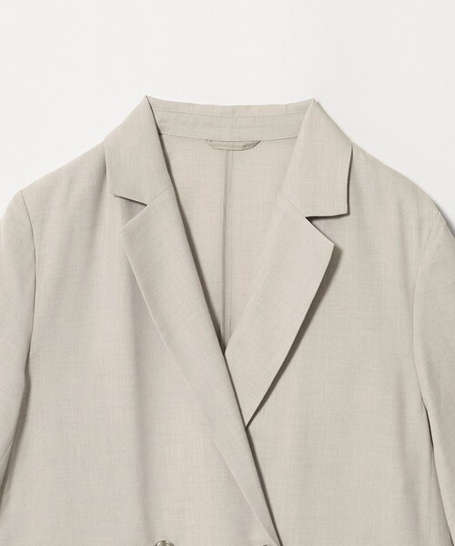 A DAY IN THE LIFE UNITED ARROWS（アデイインザライフユナイテッドアローズ）の「シアーツイル ダブル ショートスリーブジャケット ‐マシンウォッシャブル‐＜A DAY IN THE LIFE＞（テーラードジャケット・レディース・ナチュラル/ネイビー・FREE）」の10枚目の写真