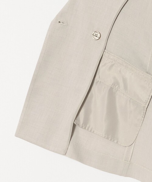 A DAY IN THE LIFE UNITED ARROWS（アデイインザライフユナイテッドアローズ）の「シアーツイル ダブル ショートスリーブジャケット ‐マシンウォッシャブル‐＜A DAY IN THE LIFE＞（テーラードジャケット・レディース・ナチュラル/ネイビー・FREE）」の15枚目の写真