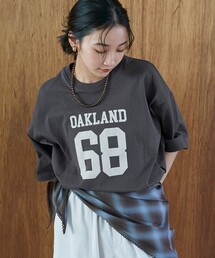 【汗染み軽減】アソートナンバリングロゴプリント オーバーサイズゆるTシャツ