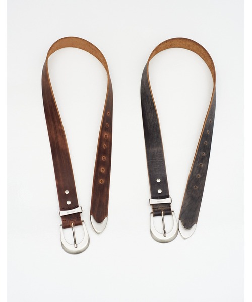NVRFRGT 4C LEATHER BELT レザーベルト 茶 4C DISTRESSED LEATHER BELT（ベルト）｜NVRFRGT（ネヴァーフォー