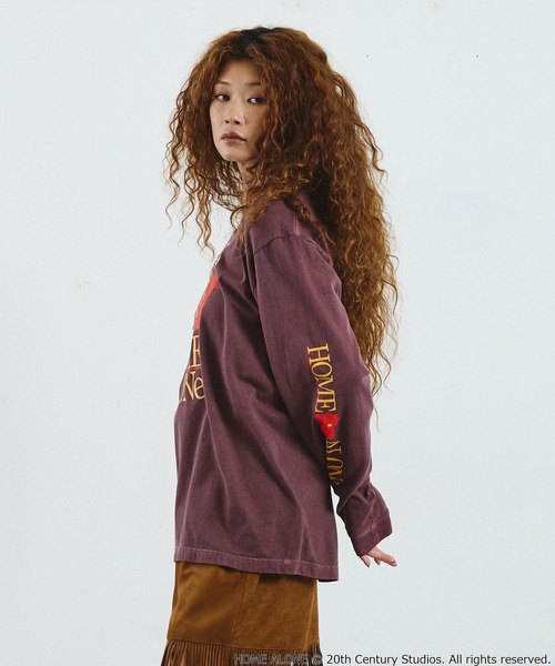 ROSE BUD(ローズバッド)の「CREOLME/HOME ALONE L/S TEE(Tシャツ/カットソー・レディース・ブラック/バーガンディー・ONE SIZE)」の5枚目の写真