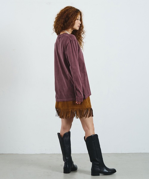 ROSE BUD(ローズバッド)の「CREOLME/HOME ALONE L/S TEE(Tシャツ/カットソー・レディース・ブラック/バーガンディー・ONE SIZE)」の9枚目の写真
