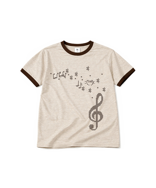 MILLION DAY(ミリオンデイ)の「MUSIC NOTE リンガー半袖Tシャツ(Tシャツ/カットソー・レディース・バーガンディー/クリーム/ライトグレー/スカイブルー・MEDIUM/LARGE)」の3枚目の写真