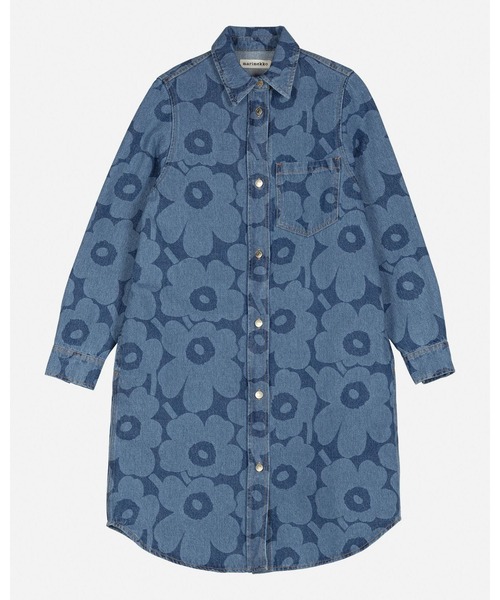 marimekko（マリメッコ）の「【Maridenim】 Nakemys Unikko / Long- shirt（シャツ/ブラウス・レディース・ネイビー・40/42/38/36/34/32）」の6枚目の写真