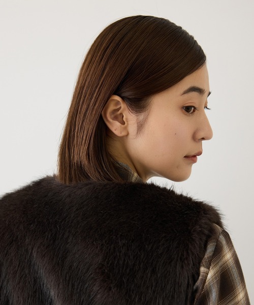 ROPE'(ロペ)の「フェイクファージレ(ベスト・レディース・ブラウン・FREE)」の19枚目の写真