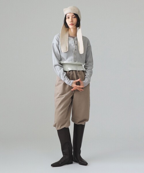 BEAMS BOY（ビームスボーイ）の「maturely / サーマル ヘンリー ロングスリーブ Tシャツ（Tシャツ/カットソー・レディース・ブラック/グレー・ONE SIZE）」の3枚目の写真