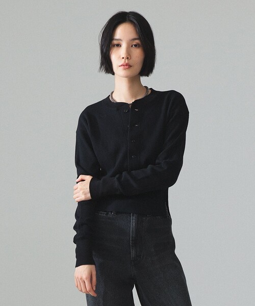 BEAMS BOY（ビームスボーイ）の「maturely / サーマル ヘンリー ロングスリーブ Tシャツ（Tシャツ/カットソー・レディース・ブラック/グレー・ONE SIZE）」の15枚目の写真