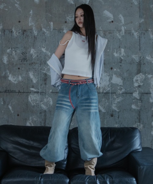 Haze Reverie(ヘイズレヴァリー)の「ダブルラインワイドバギーデニムパンツ(デニムパンツ・レディース・ブルー・SMALL/MEDIUM/LARGE)」の6枚目の写真