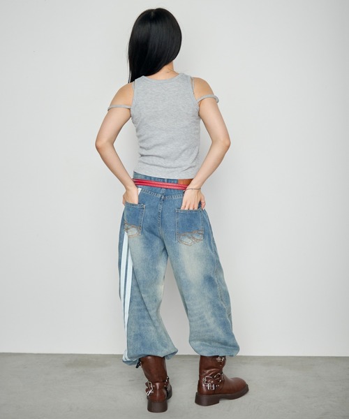 Haze Reverie(ヘイズレヴァリー)の「ダブルラインワイドバギーデニムパンツ(デニムパンツ・レディース・ブルー・SMALL/MEDIUM/LARGE)」の15枚目の写真