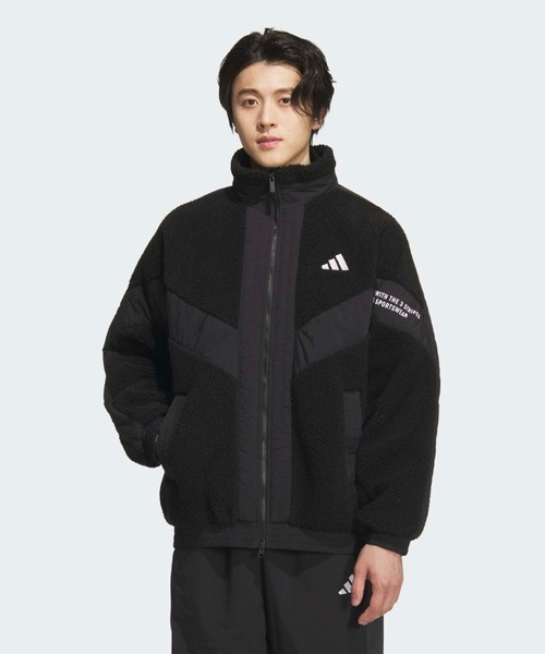 adidas(アディダス)の「ワーディングパック ルーズフィット ジャケット / アディダス adidas(ブルゾン・メンズ・ブラック・XX-LARGE/3XL/LARGE/MEDIUM/SMALL/X-LARGE/X-SMALL)」の1枚目の写真