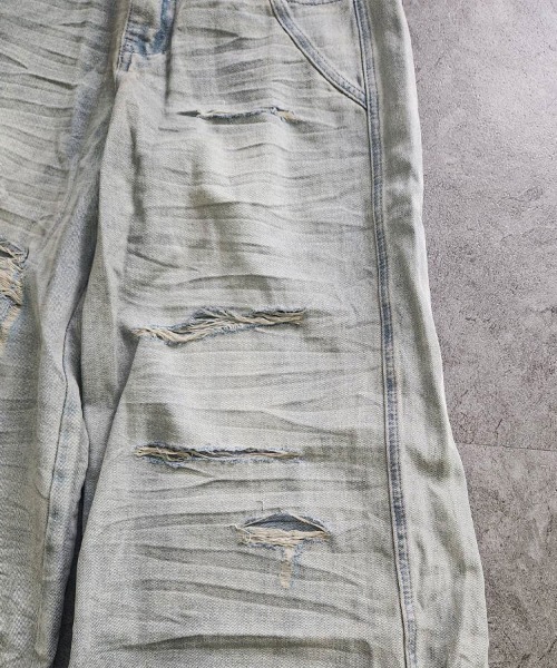 YACA(ヤーカ)の「Distressed Wide Jeans/ディストレストワイドジーンズ(デニムパンツ・レディース・ライトブルー・FREE)」の10枚目の写真