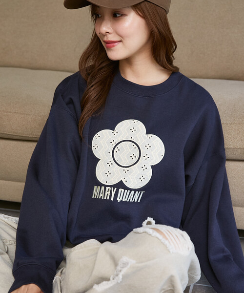 MARY QUANT(マリークワント)の「MARY QUANT × PUBLUX/マリークワント レース 異素材 デイジー アート 裏起毛 スウェット 限定展開(スウェット・レディース・グレー/ネイビー/チャコールグレー・フリ-)」の9枚目の写真