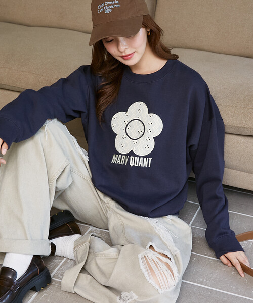 MARY QUANT(マリークワント)の「MARY QUANT × PUBLUX/マリークワント レース 異素材 デイジー アート 裏起毛 スウェット 限定展開(スウェット・レディース・グレー/ネイビー/チャコールグレー・フリ-)」の10枚目の写真